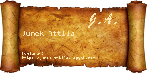 Junek Attila névjegykártya
